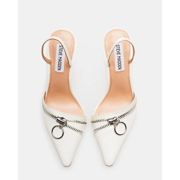 Steve Madden Dipper Ice Leather Slingback Heels Pointed Toe NWB 8 - Picture 2 of 8